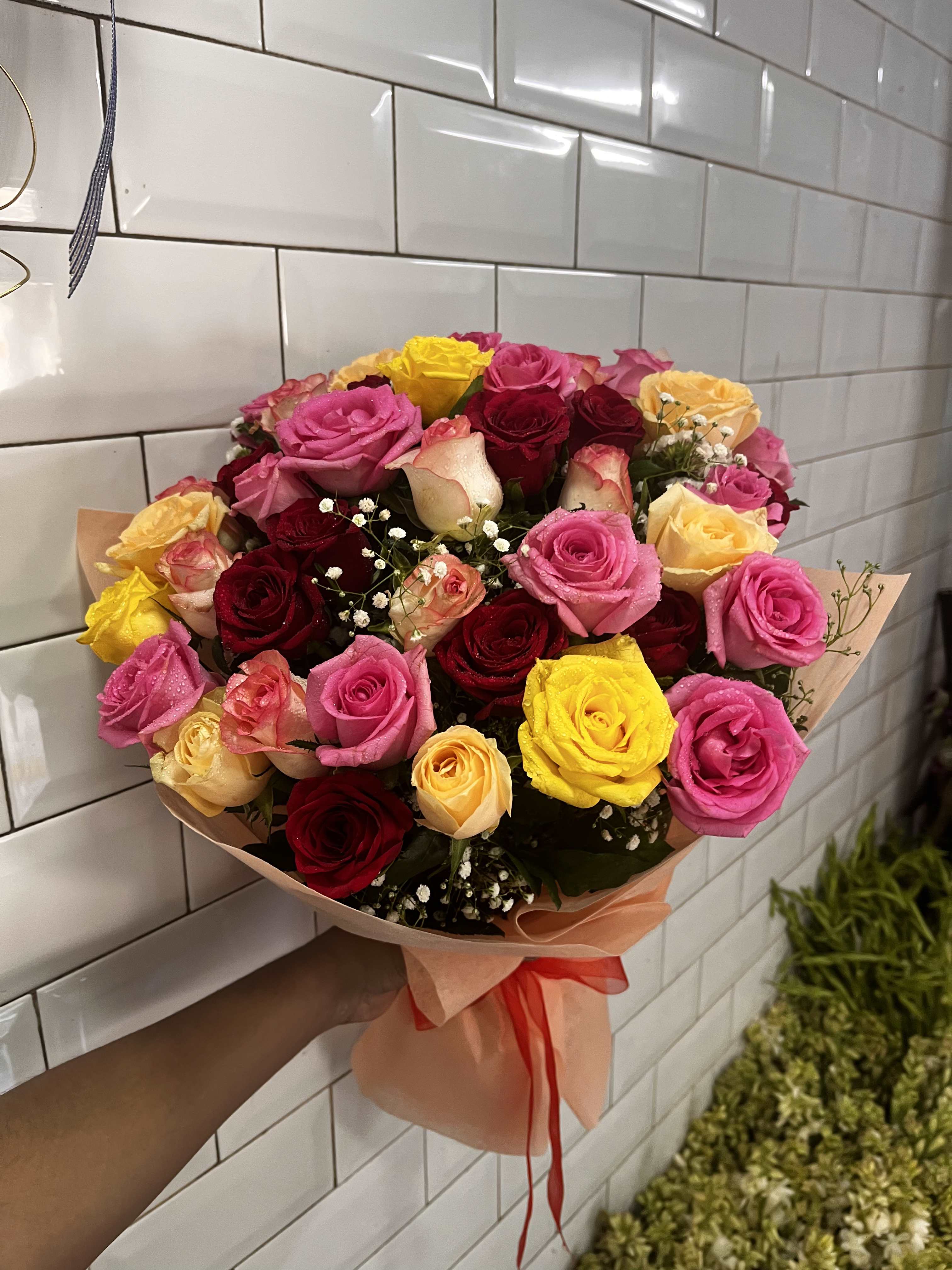 Rainbow Rose Celebration Bouquet