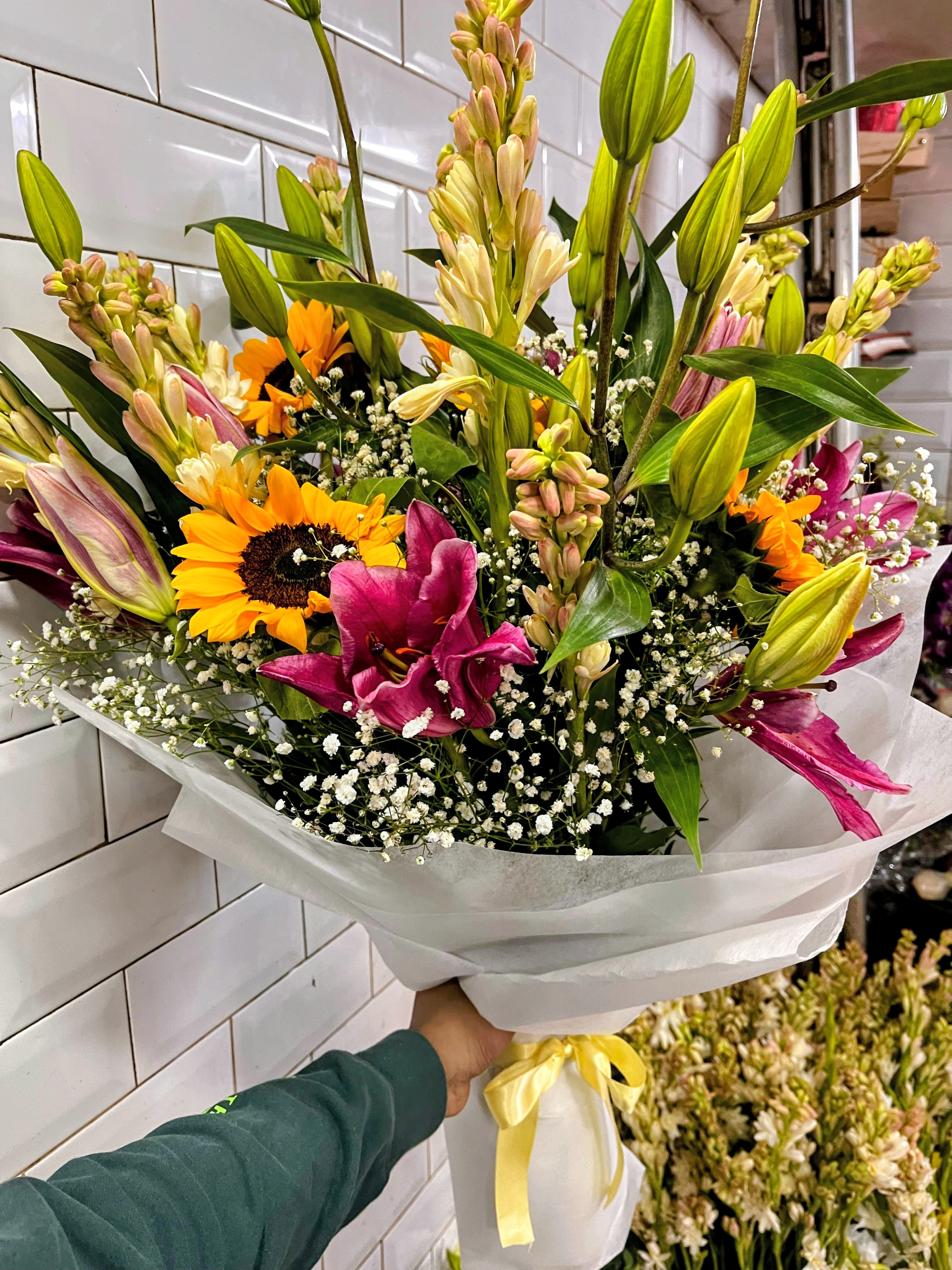 Sunshine & Magenta Lily Bouquet